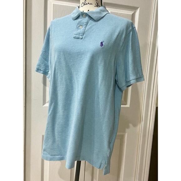 POLO RALPH LAUREN POLO SHIRT 100% COTTON SIZE LARGE LIGHT BLUE CLASSIX FIT - Picture 13 of 13
